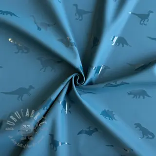 Látka na pršiplášť Dinosaurs blue