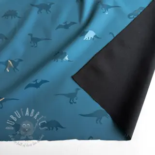 Stof voor regenjas Dinosaurs blue
