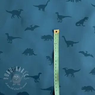 Stof voor regenjas Dinosaurs blue