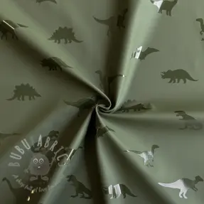 Stof voor regenjas Dinosaurs dark green