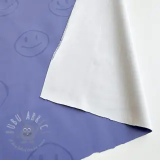 Stof voor regenjas Happy faces purple