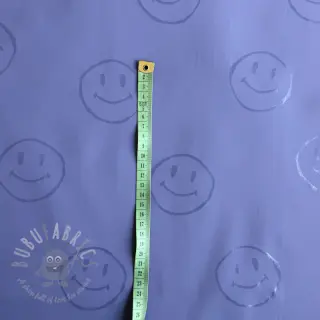 Stof voor regenjas Happy faces purple