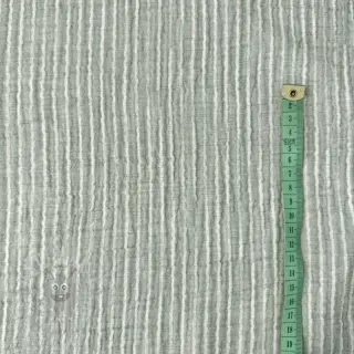 Dubbelgaas/mousseline YARN DYED Stripes old green