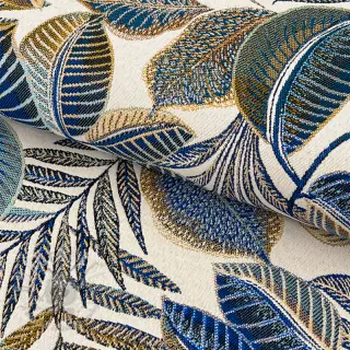 Decoratiestof jacquard Cacao allover bleu