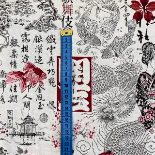 Decoratiestof jacquard Akita blanc