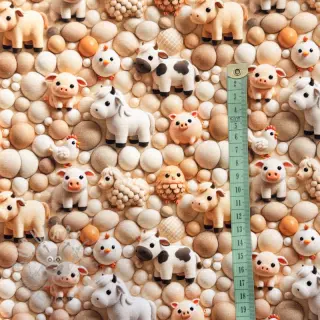 Sweaterstof Cutie pies design B digital print