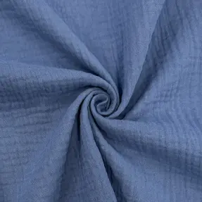 Dvojitá gázovina/mušelín midnight blue ORGANIC