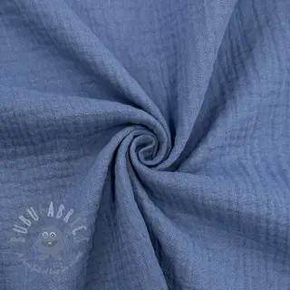 Dubbelgaas/mousseline midnight blue ORGANIC