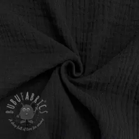 Dubbelgaas/mousseline black ORGANIC