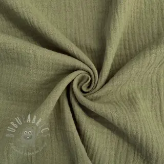 Dubbelgaas/mousseline moss green ORGANIC