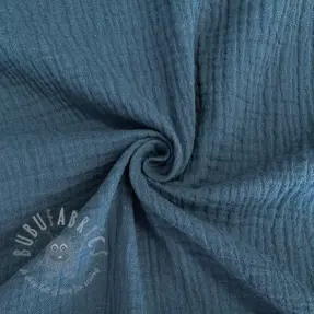 Dubbelgaas/mousseline indigo ORGANIC