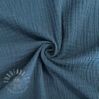 Dubbelgaas/mousseline indigo ORGANIC
