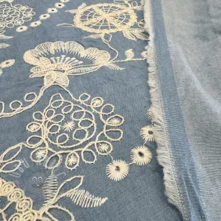 Katoenen stof JEANS Embroidery Buttercup