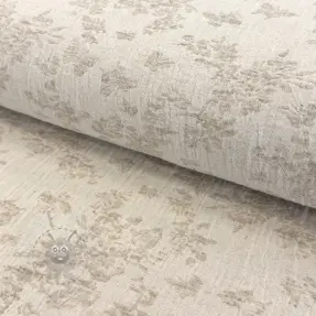 Katoenen stof met linnen JACQUARD Buttercup flowers