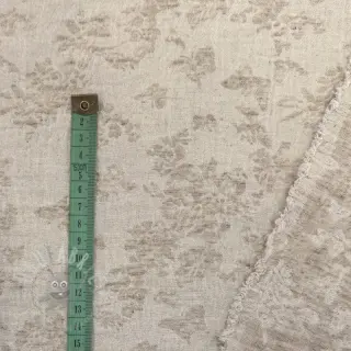 Katoenen stof met linnen JACQUARD Buttercup flowers