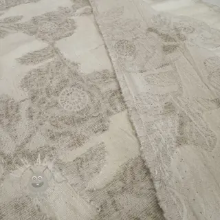 Bavlnená látka s ľanom JACQUARD Peony flowers