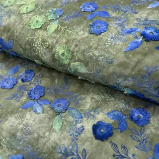 Katoenen stof TIE DYE EMBROIDERY Poppy design B