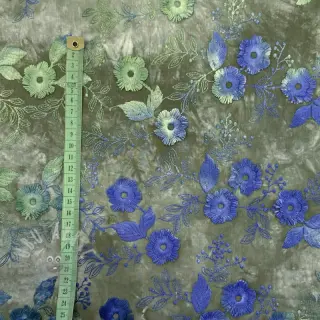 Katoenen stof TIE DYE EMBROIDERY Poppy design B