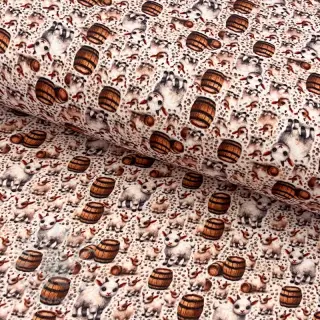 Dubbelgaas/mousseline Little farm animals design B digital print