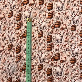 Dubbelgaas/mousseline Little farm animals design B digital print