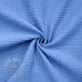 Dubbelgaas/mousseline royal blue