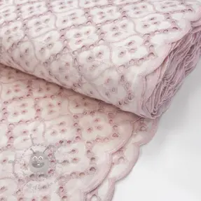Katoenen stof EMBROIDERY Lilian rose