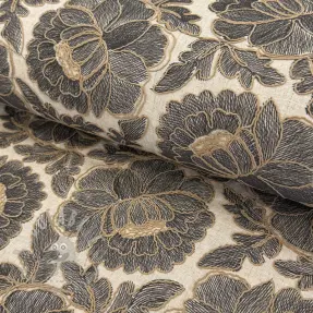Viskóza s ľanom Lizzy flowy grey
