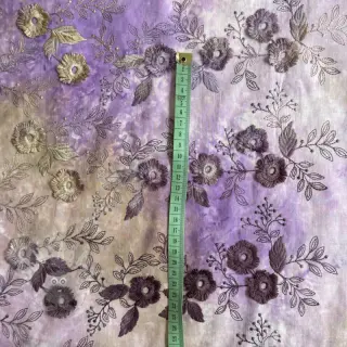 Katoenen stof TIE DYE EMBROIDERY Poppy design J
