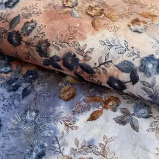 Katoenen stof TIE DYE EMBROIDERY Poppy design I
