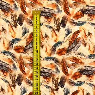 Viskóza RAYON POPLIN Feathers design C digital print