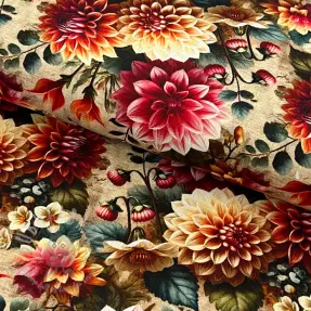 Viscose met linnen Rosalie design En digital print