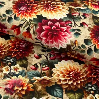 Viscose met linnen Rosalie design A digital print
