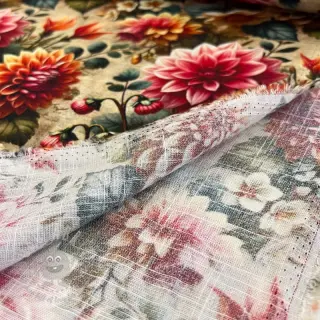 Viscose met linnen Rosalie design A digital print