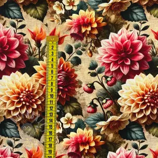 Viscose met linnen Rosalie design En digital print