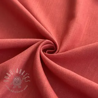 Viscose met linnen PREMIUM dark coral