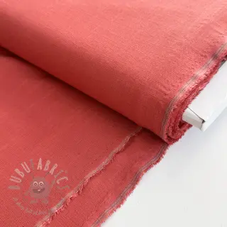 Viscose met linnen PREMIUM dark coral