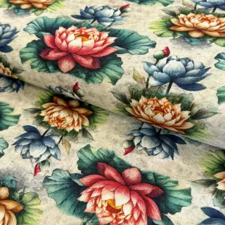 Viscose met linnen Clover design D digital print