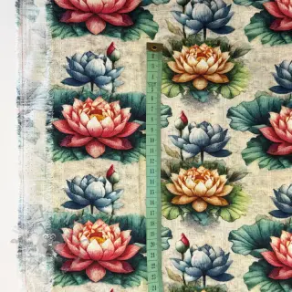 Viscose met linnen Clover design D digital print