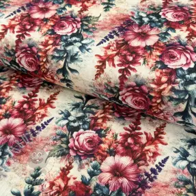 Viscose met linnen Viola design C digital print