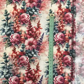 Viscose met linnen Viola design C digital print
