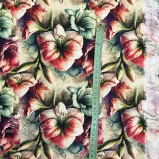 Viscose met linnen Azalea design En digital print