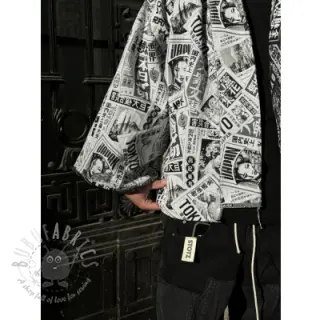 Decoratiestof jacquard Neo noir blanc