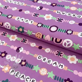 Katoenen stof Love dream mauve