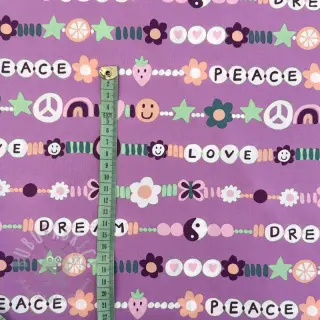 Katoenen stof Love dream mauve