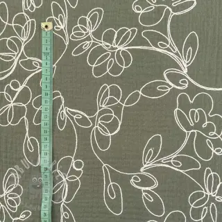 Dubbelgaas/mousseline EMBROIDERY Climbing flowers pickle