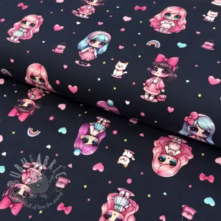 Tricot Dolls navy digital print