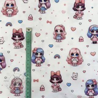 Tricot Dolls white digital print