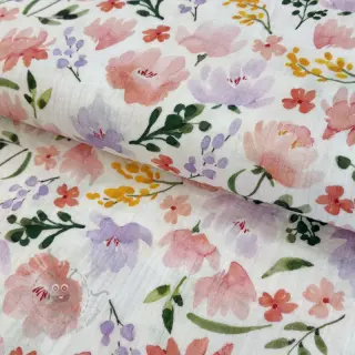 Dubbelgaas/mousseline Big summer flowers digital print