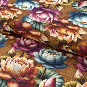 Viscose met linnen Marigold design C digital print