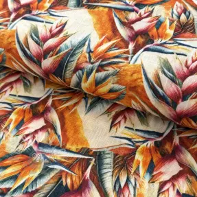 Viscose met linnen Marigold design A digital print